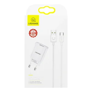 شارژر دیواری یوسمز مدل T21 به همراه کابل تبدیل usb-C