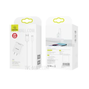 شارژر دیواری یوسمز مدل T21 به همراه کابل تبدیل usb-C