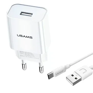 شارژر دیواری یوسمز مدل T21 به همراه کابل تبدیل usb-C