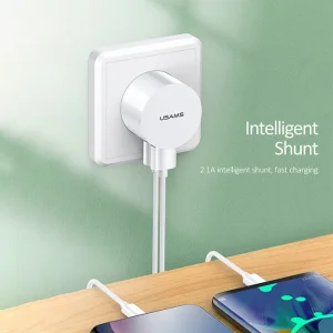 شارژر دیواری 10 وات یوسمز مدل US-XT به همراه کابل لایتنینگ