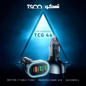 شارژر فندکی 63 وات 4 پورت تسکو مدل TCG 44