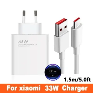 شارژر شیائومی مدل Poco x3 pro super fast turbo به همراه کابل تبدیل usb-c