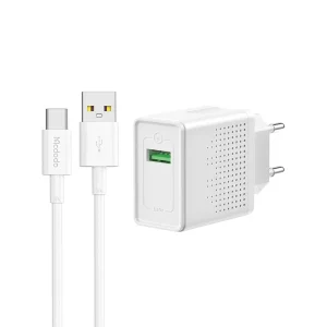 شارژر دیواری 18 وات مک دودو مدل CH-5750 به همراه کابل تبدیل USB-C