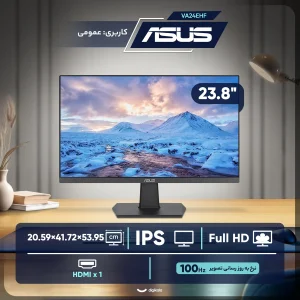 مانیتور 23.8 اینچ ایسوس مدل VA24EHF با وضوح Full HD پنل IPS و نرخ به روزرسانی 100 هرتز