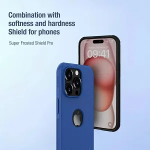 کاور نیلکین مدل  Frosted Shield Pro LogoCut مناسب برای گوشی موبایل اپل IPhone 15 Pro
