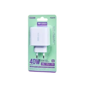 شارژر دیواری 40 وات ریمکس مدل RP-U123 EU