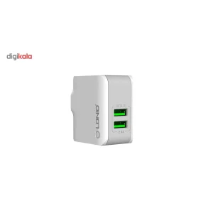 شارژر دیواری الدینیو مدل A2203 همراه با کابل لایتنینگ