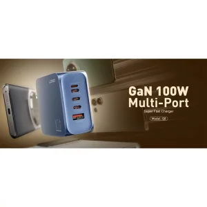 شارژر دیواری 100 وات 5 پورت الدینیو مدل Q8 به همراه کابل USB-C