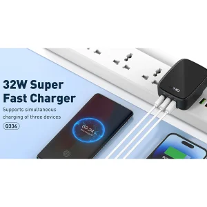 شارژر دیواری 32 وات الدینیو مدل Q334 به همراه کابل USB-C