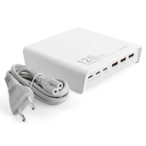 شارژر رومیزی 120وات الدینیو مدل HUB CHARGER Q605