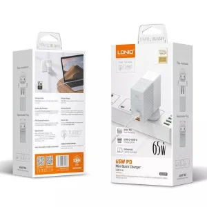 شارژر دیواری الدینیو مدل A2620C به‌ همراه کابل تبدیل USB-C