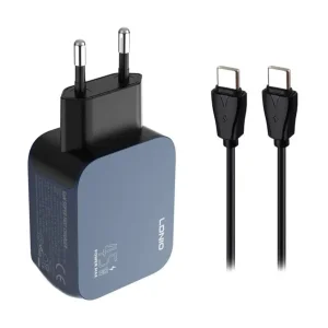 شارژر دیواری 45 وات 3 پورت الدینیو مدل Q6 به همراه کابل USB-C
