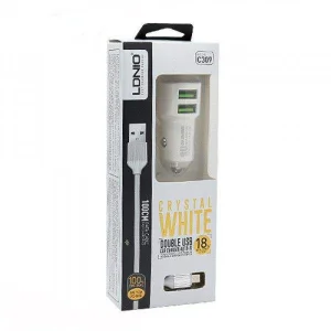شارژر فندکی الدینو مدل C309، به همراه کابل تبدیل  microusb