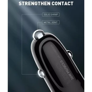 شارژر فندکی 36 وات الدینیو مدل C510 به همراه کابل تبدیل USB-C