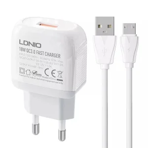 شارژر دیواری 18وات الدینیو مدل A1307Q به همراه کابل USB-C