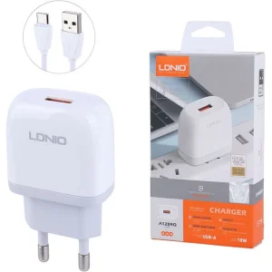 شارژر دیواری 18 وات الدینیو مدل A1209Q به همراه کابل USB-C