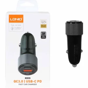 شارژر فندکی 38 وات الدینیو مدل C510Q Type-c