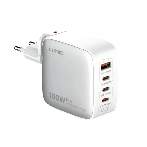 شارژر دیواری 100 وات الدینیو مدل Q408 به همراه کابل USB-C
