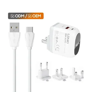 شارژر دیواری الدینیو مدل A2522C -30W به همراه کابل تبدیل USB-C
