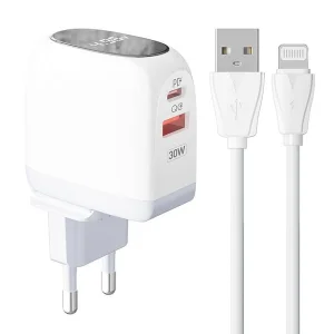 شارژر دیواری الدینیو مدل A2522C -30W به همراه کابل تبدیل USB-C