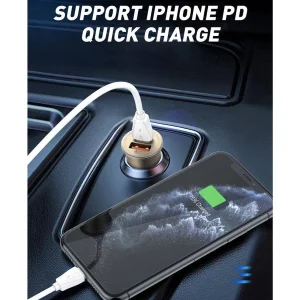 شارژر فندکی الدینیو مدل C506Q-30W به همراه کابل تبدیل USB-C