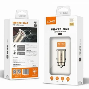 شارژر فندکی الدینیو مدل C506Q-30W به همراه کابل تبدیل USB-C