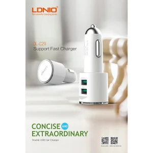 شارژر فندکی الدینیو مدل DL-C29 به همراه کابل تبدیل microUSB