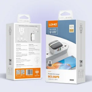 شارژر دیواری الدینیو مدل A3513Q به‌ همراه کابل تبدیل MicroUSB