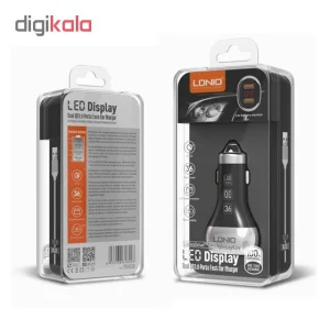 شارژر فندکی الدینیو مدل C2 به همراه کابل تبدیل USB-C