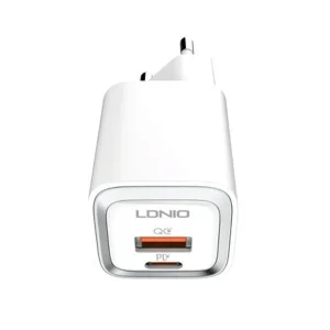شارژر دیواری 20 وات 2 پورت الدینیو مدل A2318C به همراه کابل تبدیل USB-C به لایتنینگ