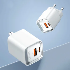 شارژر دیواری 20 وات 2 پورت الدینیو مدل A2318C به همراه کابل تبدیل USB-C به لایتنینگ