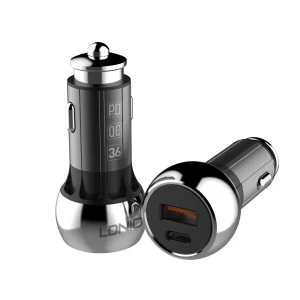 شارژر فندکی الدینیو مدل C1 به همراه کابل تبدیل USB-C