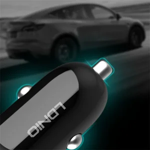 شارژر فندکی 30 وات الدینیو مدل LD-C106 به همراه کابل تبدیل USB-C