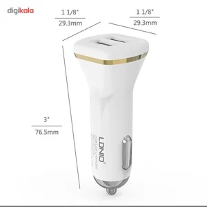 شارژر فندکی الدینیو مدل DL-219 همراه با کابل microUSB