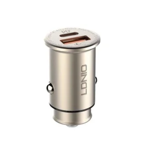 شارژر فندکی 30 وات الدینیو مدل C506Q به همراه کابل تبدیل USB-C