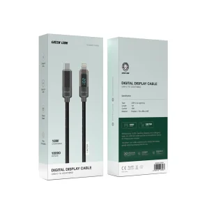 کابل تبدیل USB-C به لایتنینگ گرین لاین مدل Digital display طول ۱ متر