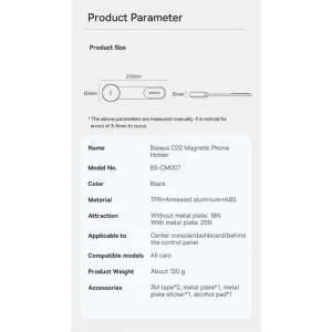 پایه نگهدارنده گوشی موبایل بیسوس مدل C02 Magnetic