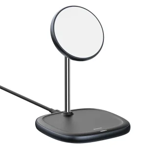 پایه نگهدارنده و شارژر بی سیم گوشی موبایل باسئوس مدل WXSW-01