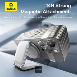 پایه نگهدارنده و شارژر بی سیم گوشی موبایل بیسوس مدل C02 Mega Magnetic BS-CM042