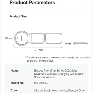 پایه نگهدارنده و شارژر بی سیم گوشی موبایل بیسوس مدل C02 Mega Magnetic BS-CM042