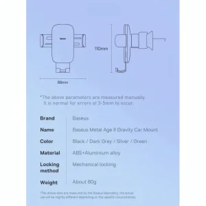 پایه نگهدارنده گوشی موبایل بیسوس مدل Metal Age II Air Outlet Version