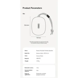 اسپیکر بلوتوثی قابل حمل بیسوس مدل AeQur 35 Pro
