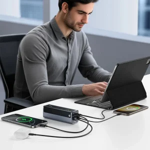 پاوربانک 145 وات بیسوس مدل EnerGeek GP12 ظرفیت 20800 میلی‌آمپرساعت