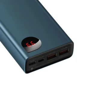 پاوربانک 65 وات بیسوس مدل PPADM65-S ظرفیت 20000 میلی آمپر ساعت به همراه کابل USB-C به USB-A