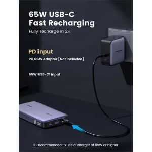 پاوربانک یوگرین مدل PB205-90597 ظرفیت 25000 میلی آمپر ساعت
