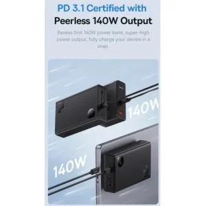 پاوربانک بیسوس مدل Adaman  140W ظرفیت 24000 میلی آمپر ساعت
