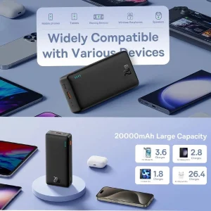 پاوربانک 20 وات بیسوس مدل Airpow ظرفیت 20000 میلی‌آمپرساعت