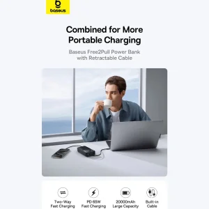 پاوربانک بیسوس مدل NOMOS 65W ظرفیت 20000 میلی آمپر ساعت