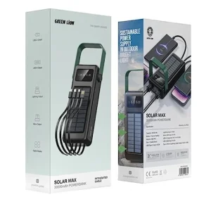 پاوربانک گرین لاین مدل Solar max با ظرفیت 30000 میلی آمپر بر ساعت
