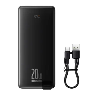 پاوربانک 20 وات باسئوس مدل LiFePO4 ظرفیت 18400 میلی آمپر ساعت به همراه کابل USB-C به USB-A